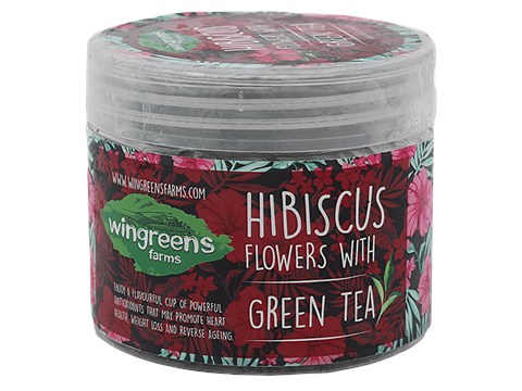 Wingreens Farms Hibiscus Flowers With Green Tea, 75 g