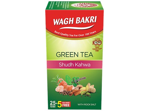 Wagh Bakri Green Tea - Shudh Kahwa, With Rock Salt, 2.5 g