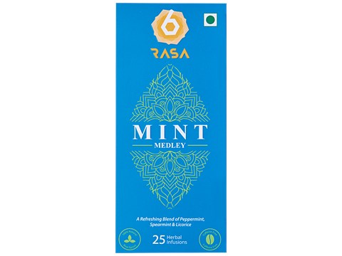 6rasa Mint Medley Tea - Peppermint, Spearmint, Licorice, Cooling, Refreshing, Energizing Blend, 42.5 g