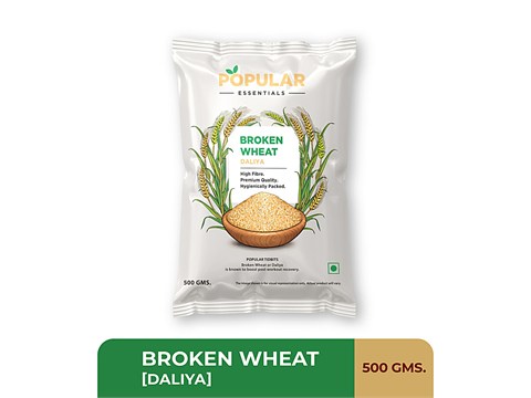 Popular Essentials Broken Wheat/Daliya, 500 g