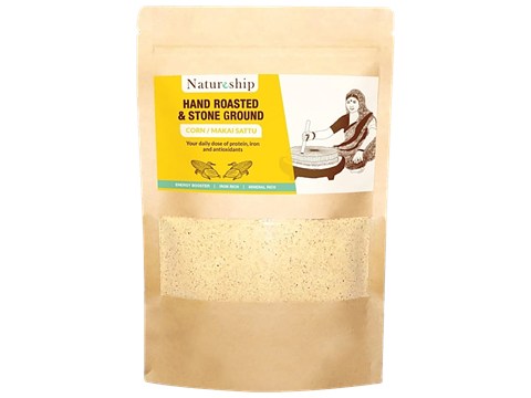 Natureship Foods Desi Corn Makai Sattu/Instant Sattu Drink - Roasted & Stone Ground By Hand, 250 g
