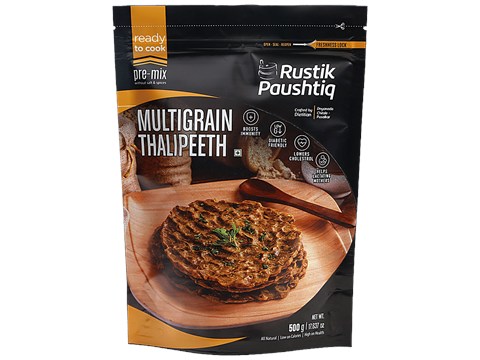 Rustik Paushtiq Multigrain Thalipeeth - Lowers Cholesterol & Diabetic Friendly, 500 g