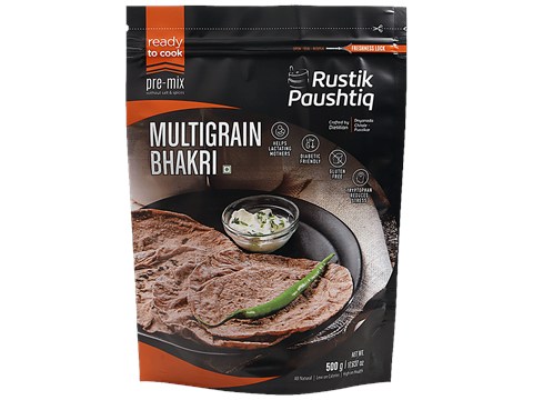 Rustik Paushtiq Multigrain Bhakri - Helps Lactating Mothers, Reduces Stress, Diabetic Friendly, 500 g