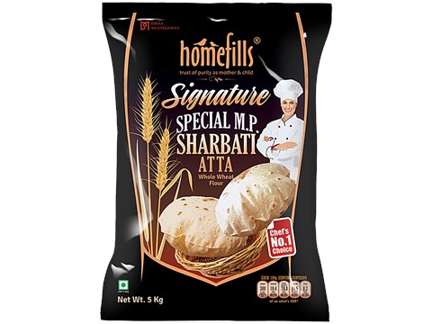 Homefills Signature Special M.P. Sharbati Atta - Premium Quality, Soft Texture, Nutritious, 5 kg