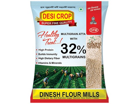 Dinesh Flour Mills Multi Grain Atta - With 32% Multigrains, High In Protein & Dietary Fibre, 900 g
