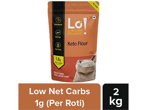 LO! Keto Flour- No Soya, High Fibre & Protein, Lab Tested Low Carb Atta, 2 kg