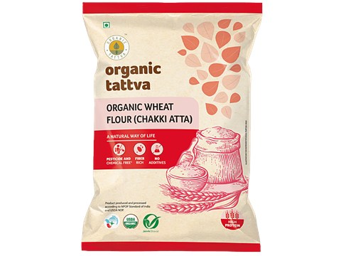 Organic Tattva Organic Wheat Flour/ Chakki Atta, 5 kg
