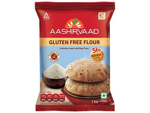 Aashirvaad Gluten Free Flour For Chapati - Contains Jowar & Ragi Flour, 1 kg