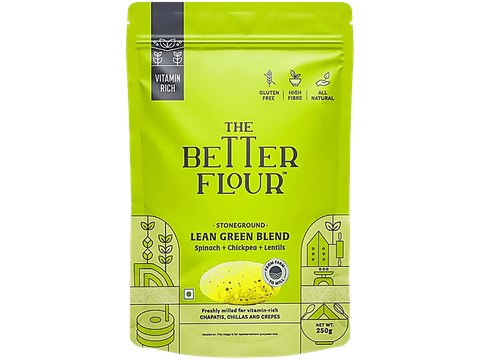 The Better Flour Lean Green Blend Flour - Stoneground, Spinach, Chickpea, Lentils, 250 g