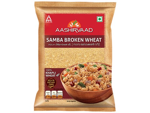Aashirvaad Samba Broken Rava - Made From Khapli Wheat, Rich In dietary fibre, 1 kg