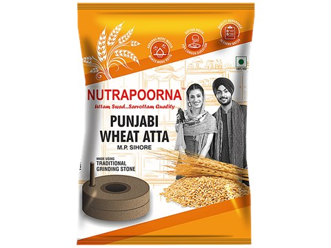 Nutrapoorna Punjabi Wheat Atta - Premium, Fresh, Rich In Nutrients, No Preservatives, 5 kg
