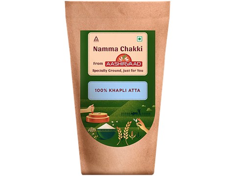 Aashirvaad Namma Chakki, Khapli Atta | Freshly Ground, 5 kg