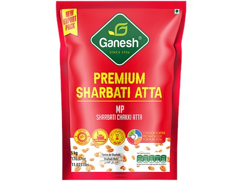 Ganesh Premium Sharbati Atta, 5 kg